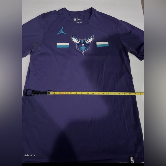 Men’s NBA Charlotte Hornets Basketball Purple Jordan T-Shirt (Size: Large Tall) - Picture 2 of 8